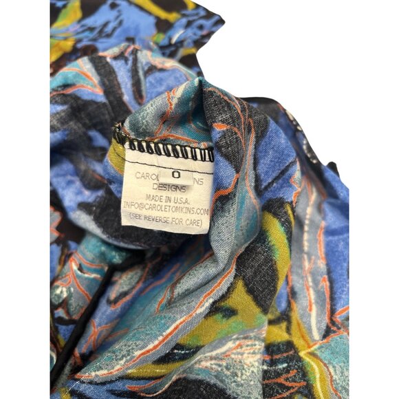 Carole Tomkins The Big Shirt Women’s Blouse – Abstract Floral Print, Rayon, Over - Picture 7 of 9